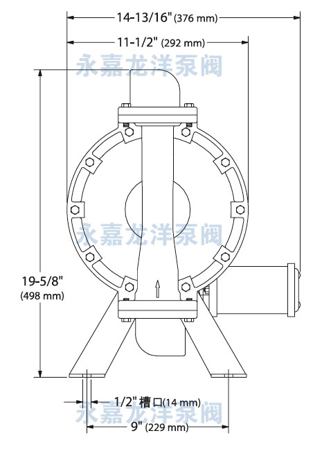 1.5寸英格索蘭氣動(dòng)隔膜泵尺寸圖2